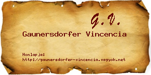 Gaunersdorfer Vincencia névjegykártya